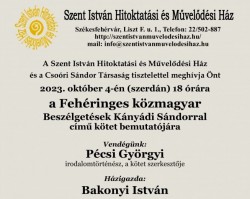 A Fehéringes közmagyar - Beszélgetések Kányádi Sándorral című kötet bemutatója - október 4.