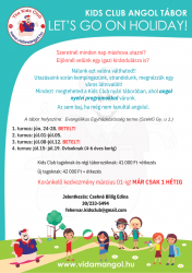 KIDS CLUB angol tábor LEt's go on holiday!