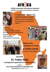 AfrÉka – Dr. Fodor Réka könyvbemutatója & Láshó Lecso koncert